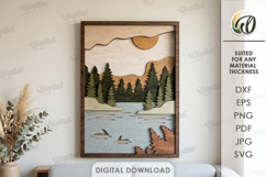 3D Nature Layered Wall Art Laser Cut. Wall Decor SVG Product Image 1