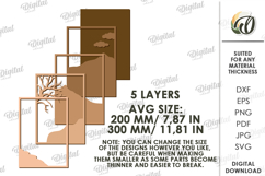 Nature Layered Wall Art Laser Cut. Wall Decor SVG Product Image 2