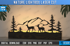Nature Lightbox Laser Cut | Silhouette Wall Decor |Mountains Product Image 1