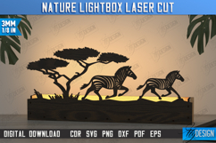 Nature Lightbox Laser Cut | Silhouette Wall Decor | Zebras Product Image 1