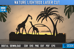 Nature Lightbox Laser Cut | Silhouette Wall Decor | Giraffes Product Image 1