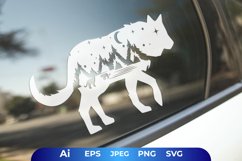 Mountain Forest Wolf with Night Scenery and Sparkling Stars Product Image 1
