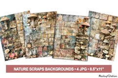 Nature Shabby Papers Collage Backgrounds | Fantasy Scraps Product Image 1