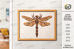 Nature wall art decor Laser Cut. Dragonfly SVG Product Image 1