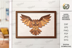 Nature wall art decor Laser Cut. Owl SVG Product Image 1