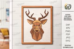 Nature wall art decor Laser Cut. Deer SVG Product Image 1