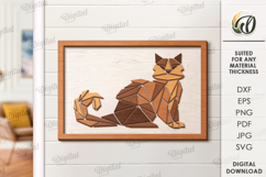 Nature wall art decor Laser Cut. Cat SVG Product Image 1