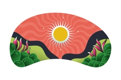 Minimalist Nature Landscape Illustration with Green Hills Product Image 1