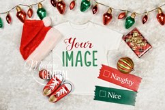 Christmas T-Shirt Top View Apparel Shirt Mockup JPG Product Image 1