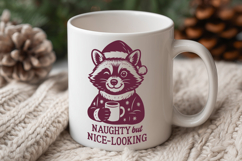 Naughty but Nice-Looking SVG, Funny Christmas Raccoon PNG Product Image 3