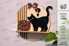 Naughty Cats on shelves Round Signs Bundle Laser Cut Product Image 2