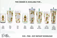 Festive Naughty Elves Starbucks 24oz Acrylic Tumbler Cup Product Image 3