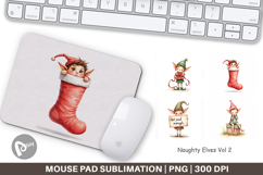 Mouse Pad Watercolor Naughty Elves Product Image 1