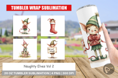 Tumbler Watercolor Naughty Elves Product Image 1