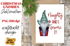 Christmas gnomes sublimation. &quot;Naughty and i gnome it&quot; quote Product Image 1