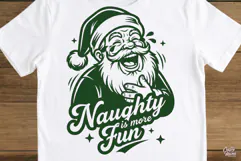 Naughty Is More Fun Santa Christmas SVG PNG Product Image 2