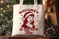 Naughty Is The New Nice SVG Funny Retro Christmas Woman PNG Product Image 2