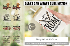 Naughty List Christmas Glass Can Product Image 1