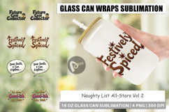 Naughty List Christmas Glass Can Product Image 1