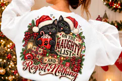 Naughty List Christmas Cat PNG Design Product Image 2