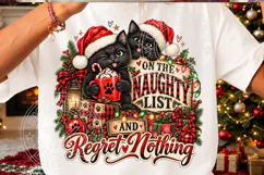 Naughty List Christmas Cat PNG Design Product Image 3