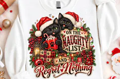 Naughty List Christmas Cat PNG Design Product Image 4