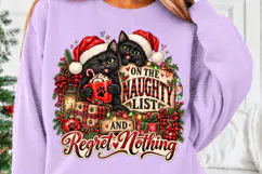 Naughty List Christmas Cat PNG Design Product Image 5
