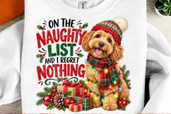 Naughty List Dog Christmas PNG, Funny Ch Product Image 2