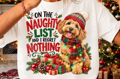 Naughty List Dog Christmas PNG, Funny Ch Product Image 3