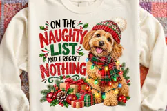 Naughty List Dog Christmas PNG, Funny Ch Product Image 4