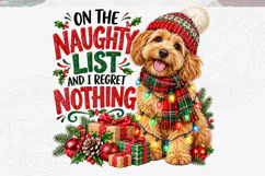 Naughty List Dog Christmas PNG, Funny Ch Product Image 5