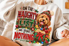 Naughty List Dog Christmas PNG, Funny Png Product Image 3