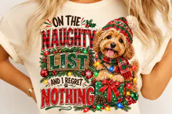 Naughty List Dog Christmas PNG, Funny Png Product Image 4