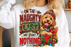 Naughty List Dog Christmas PNG, Funny Png Product Image 5