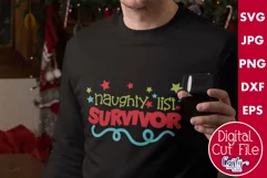 Naughty List Survivor Kids Christmas Svg Design Product Image 1