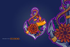 Nautical anchor decorated with blooming flowers Product Image 1