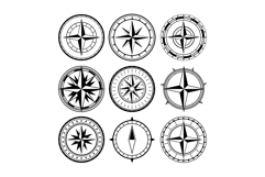 Nautical compass rose symbols guiding global direction Product Image 1