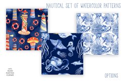 Nautical set of watercolor pattern, summer Product Image 2