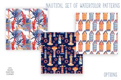 Nautical set of watercolor pattern, summer Product Image 6