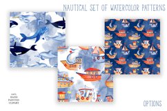 Nautical set of watercolor pattern, summer Product Image 3