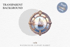 Nautical Window Clipart PNG Sea View Scrapbooking Nursery Art Watercolor Transparent wedding invitation shirt designs sublimation printable bloom architecture