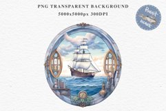 Nautical Window Clipart PNG Sea View Scrapbooking Nursery Art Watercolor Transparent wedding invitation shirt designs sublimation printable bloom architecture watercolor victorian, Nautical Window sea view clipart, sublimation nursery, ocean ship scrapboo