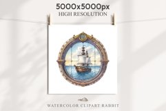Nautical Window Clipart PNG Sea View Scrapbooking Nursery Art Watercolor Transparent wedding invitation shirt designs sublimation printable bloom architecture watercolor victorian, Nautical Window sea view clipart, sublimation nursery, ocean ship scrapboo