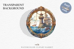 Nautical Window Clipart PNG Sea View Scrapbooking Nursery Art Watercolor Transparent wedding invitation shirt designs sublimation printable bloom architecture watercolor victorian, Nautical Window sea view clipart, sublimation nursery, ocean ship scrapboo