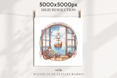 Nautical Window Clipart PNG Sea View Scrapbooking Nursery Art Watercolor Transparent wedding invitation shirt designs sublimation printable bloom architecture watercolor victorian, Nautical Window sea view clipart, sublimation nursery, ocean ship scrapboo