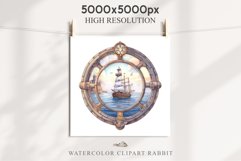 Nautical Window Clipart PNG Sea View Scrapbooking Nursery Art Watercolor Transparent wedding invitation shirt designs sublimation printable bloom architecture watercolor victorian, Nautical Window sea view clipart, sublimation nursery, ocean ship scrapboo