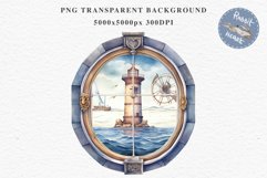 Nautical Window Clipart PNG Sea View Scrapbooking Nursery Art Watercolor Transparent wedding invitation shirt designs sublimation printable bloom architecture watercolor victorian, Nautical Window sea view clipart, sublimation nursery, ocean ship scrapboo