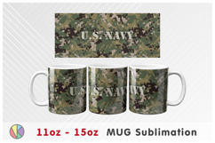 Camouflage Pattern - 11oz-15oz Mug and Bottom Design. Product Image 3