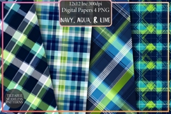 Navy, Aqua, &amp; Lime Plaid Product Image 1