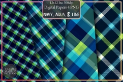 Navy, Aqua, &amp; Lime Plaid Product Image 1